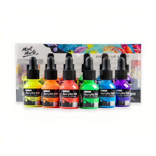 Mont Marte Premium Acryl Ink Set Neon – 6  Farben