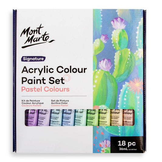 Mont Marte Acrylfarben Set Pastell- 18x36ml in Tuben