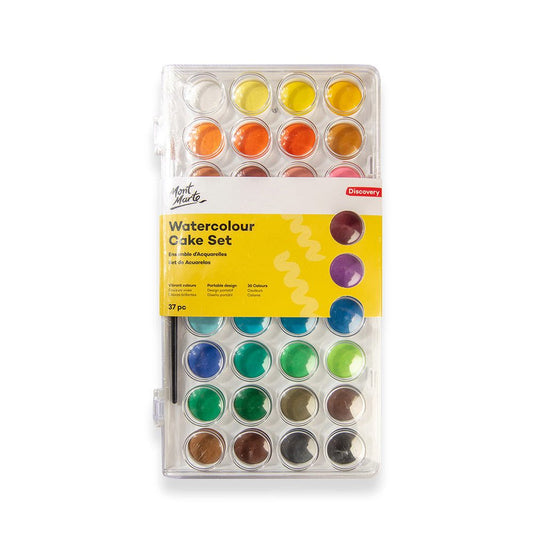 Mont Marte Discovery Aquarell Set – 16 / 36 Farben inkl. Nylonpinsel