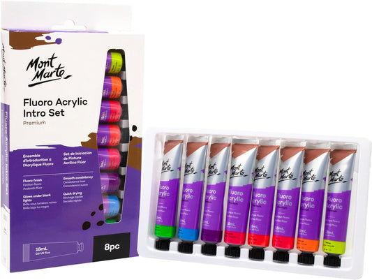 Mont Marte Acrylfarben Set Neon – 8x18ml in Tuben