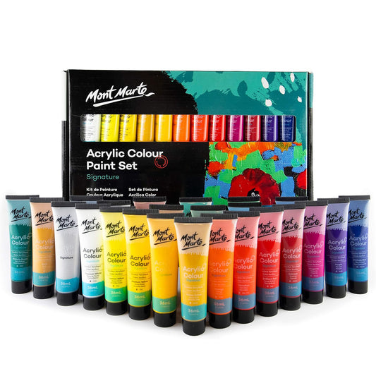 Mont Marte Acrylfarben Set Premium – 18/ 24/ 36/ 48 Farben x36ml in Tuben