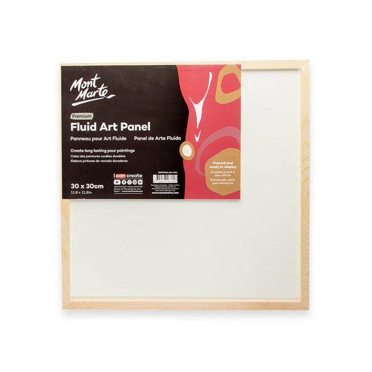 Mont Marte Premium Fluid Art Panel – Verzugsfreie Holztafel mit Rahmen für Pouring Kunst