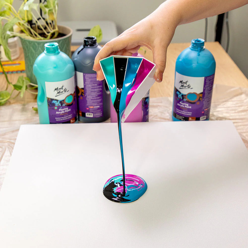 Mont Marte Pouring Acrylfarbe – 1 Liter (Schwarz, Weiß)