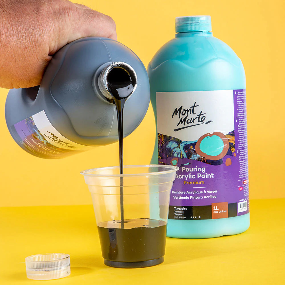 Mont Marte Pouring Acrylfarbe – 1 Liter (Schwarz, Weiß)