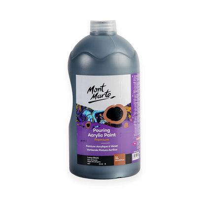 Mont Marte Pouring Acrylfarbe – 1 Liter (Schwarz, Weiß)