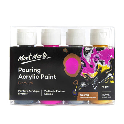 Mont Marte Pouring Set - Cosmic - 4x60ml in Flaschen