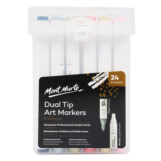 Mont Marte Premium Dual Tip Alkoholmarker – 24 Farben